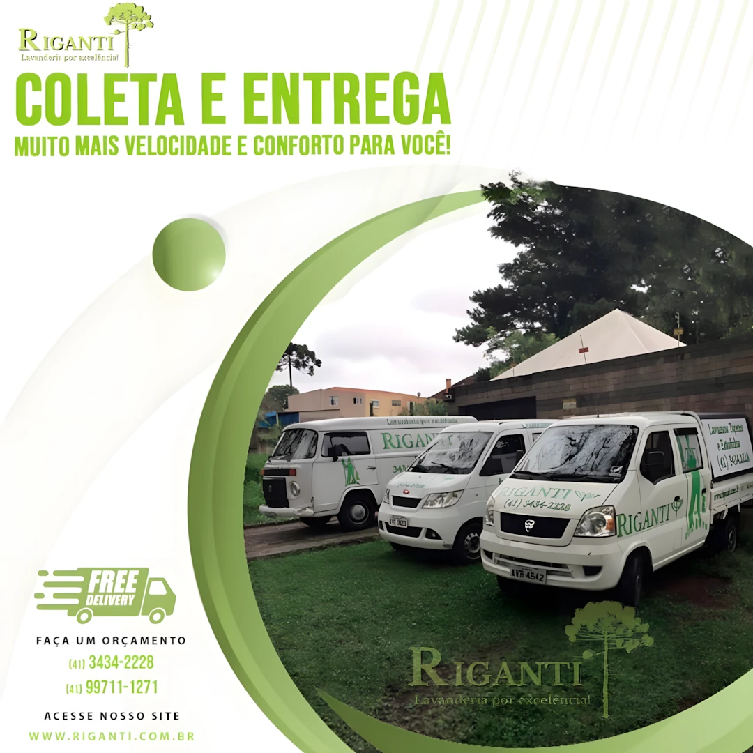 Veículos identificados da Riganti para coleta e entrega de tapetes