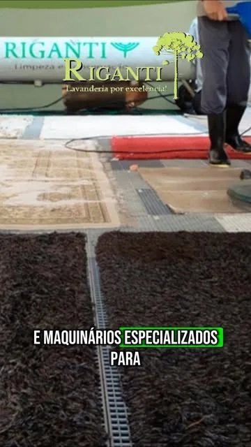 Tapetes e equipamentos na área de lavagem da Riganti